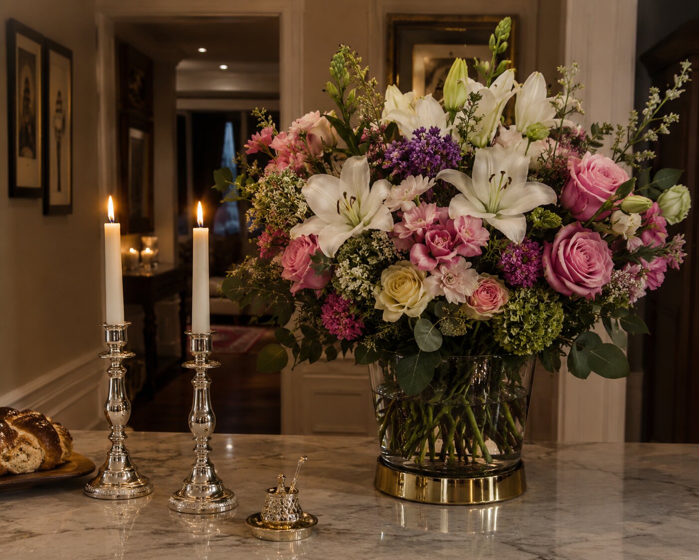 Shabbat flower arrangement